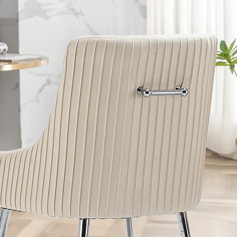 6 Velvet Pleated w/Rear Handle
