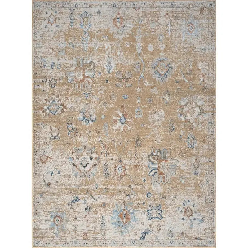 5'3"x7'3" Elegant Gold/Blue