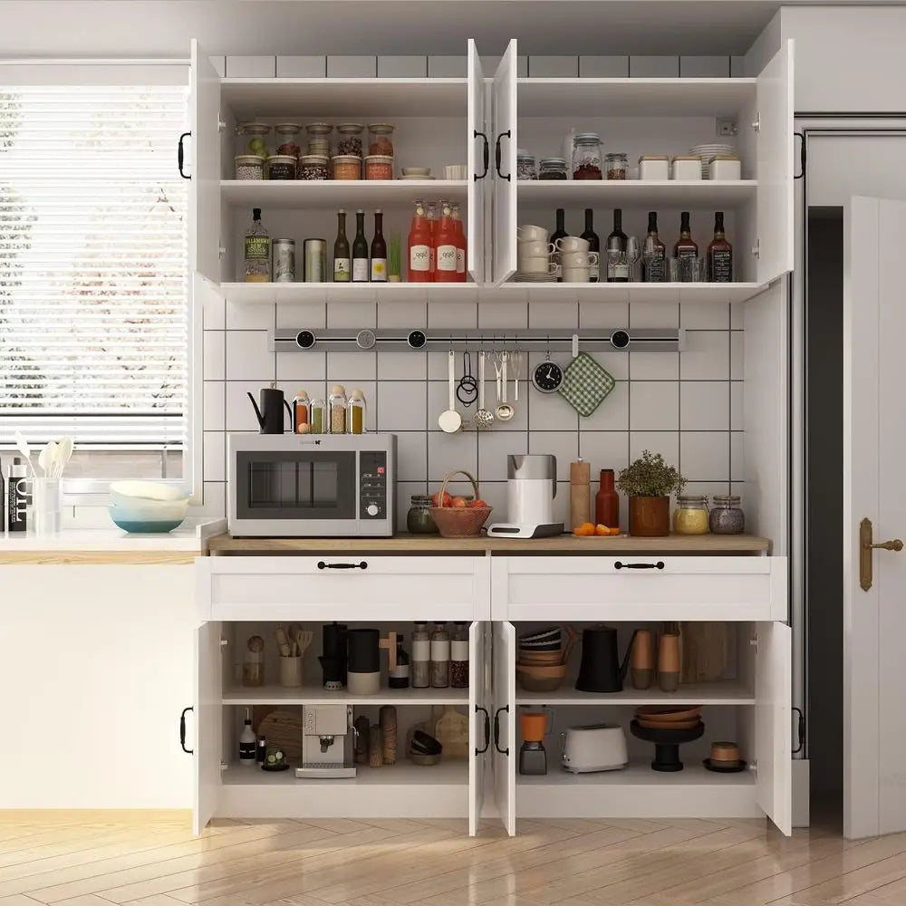 63" Wide Wall-Mounted Kitchen Pantry Cabinet