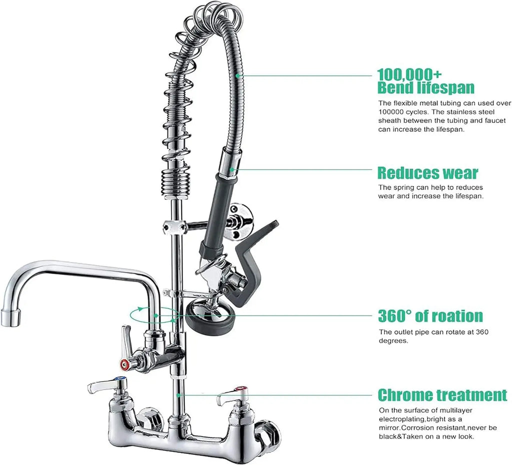 Wall Mount Brass Pre-Rinse Sprayer