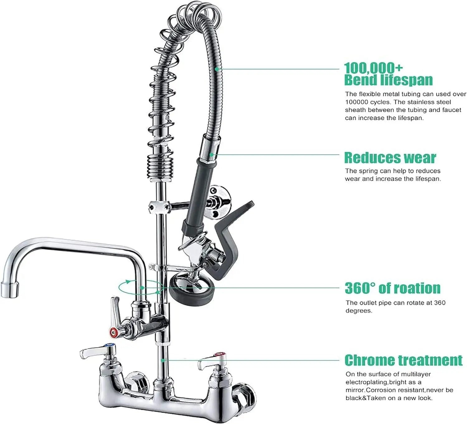 Wall Mount Brass Pre-Rinse Sprayer
