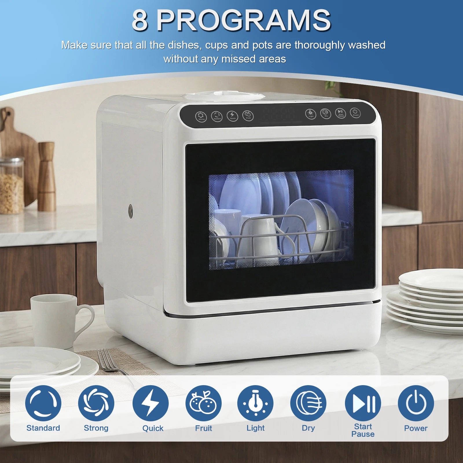 Mini Dishwasher w/ Built-in Water Tank Portable