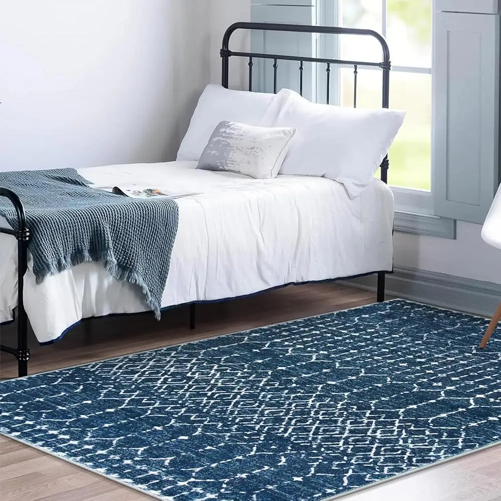 4x6 Moroccan Blue Ultra-Thin Soft