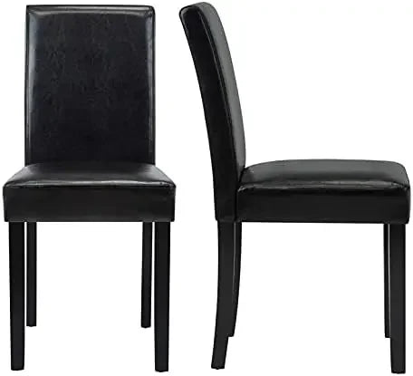 (2) Black Armless Upholstered Chairs
