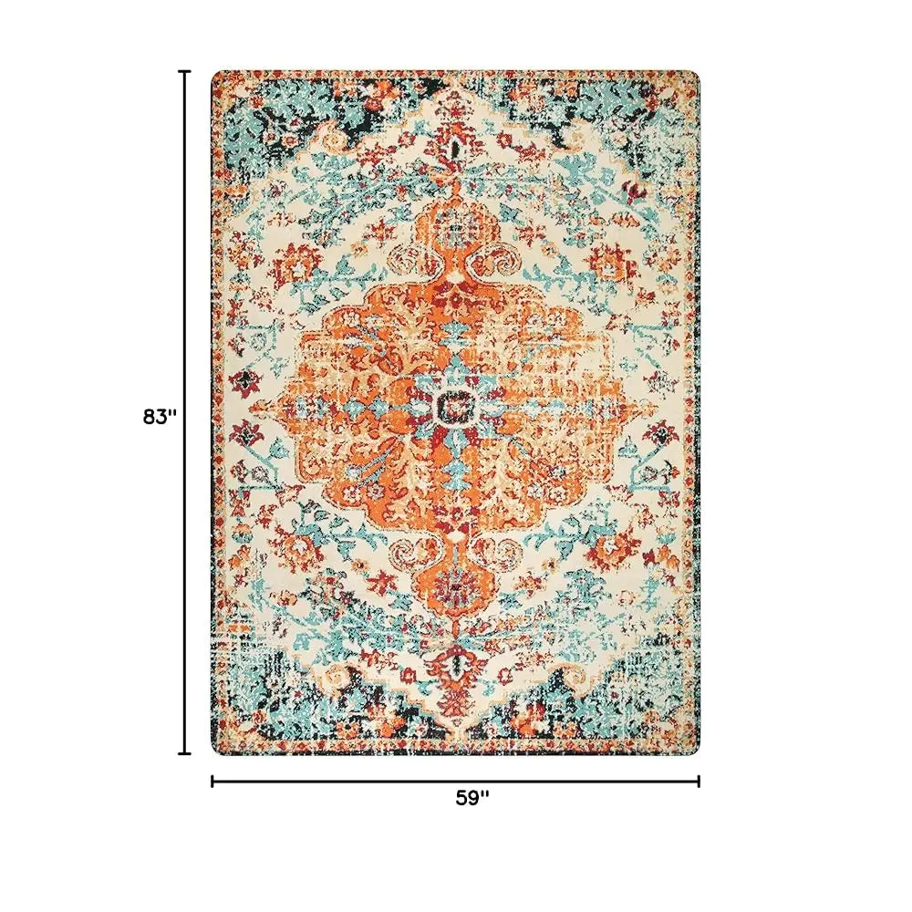 Bohemian 5X7 Oriental Distressed Washable