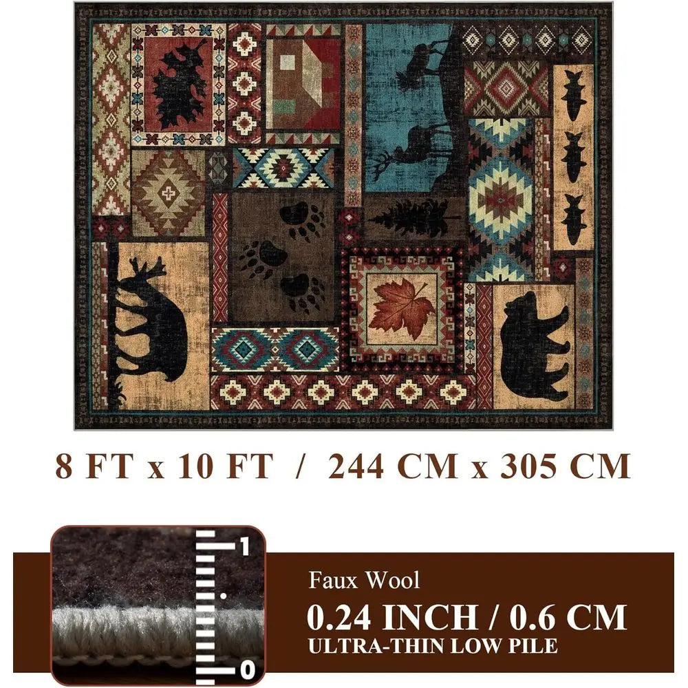8x10 Southwestern Lodge-Style Bear