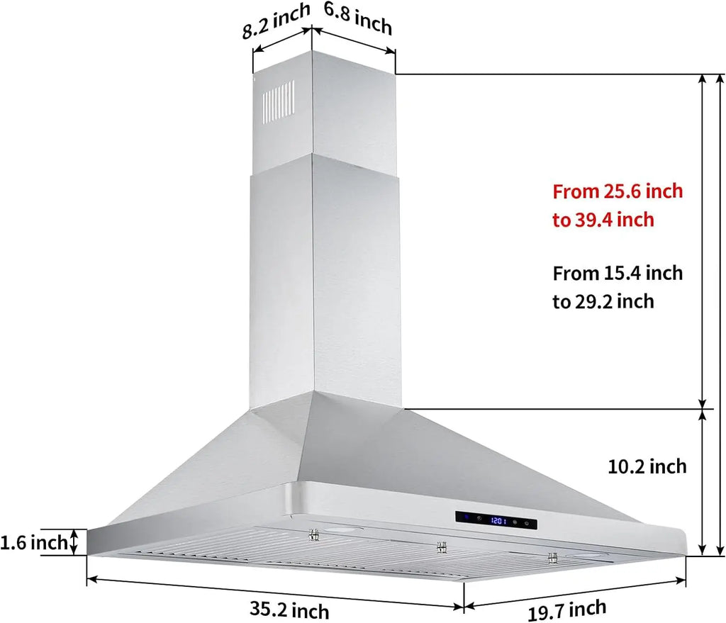 36" 700CFM Wall Mount Ducted/Ductless Stainless