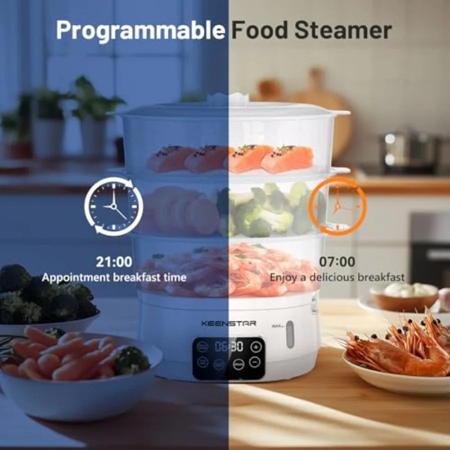 Electric Food Steamer 13.7QT 3-Tier BPA-Free