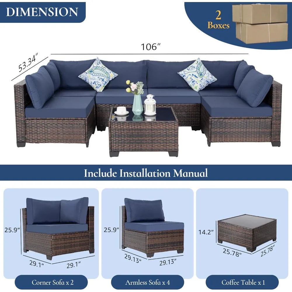 7-Piece Wicker Patio Set