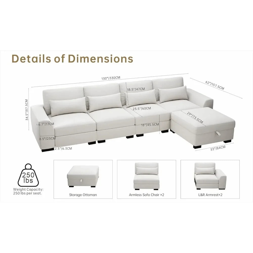 Modular Sectional Convertible L Shaped