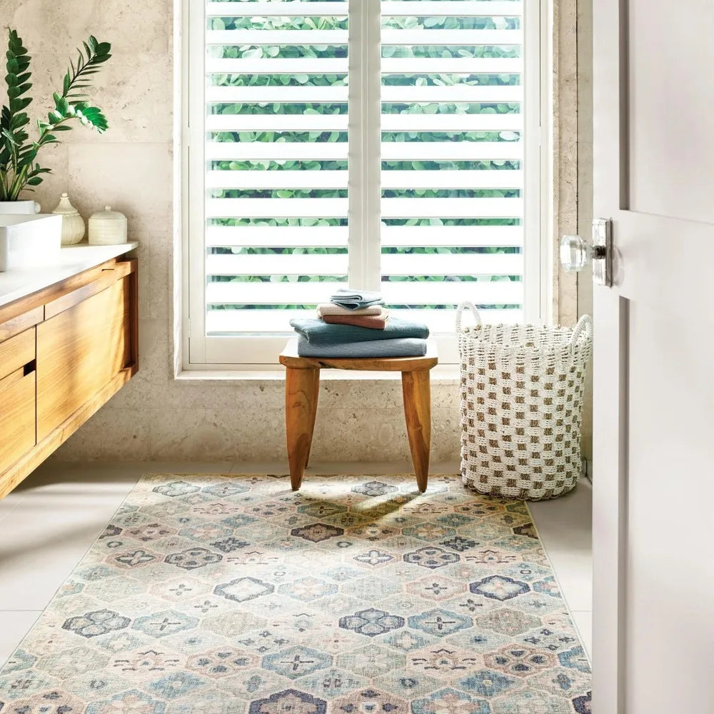Machine Washable Geometric Rug 4x6