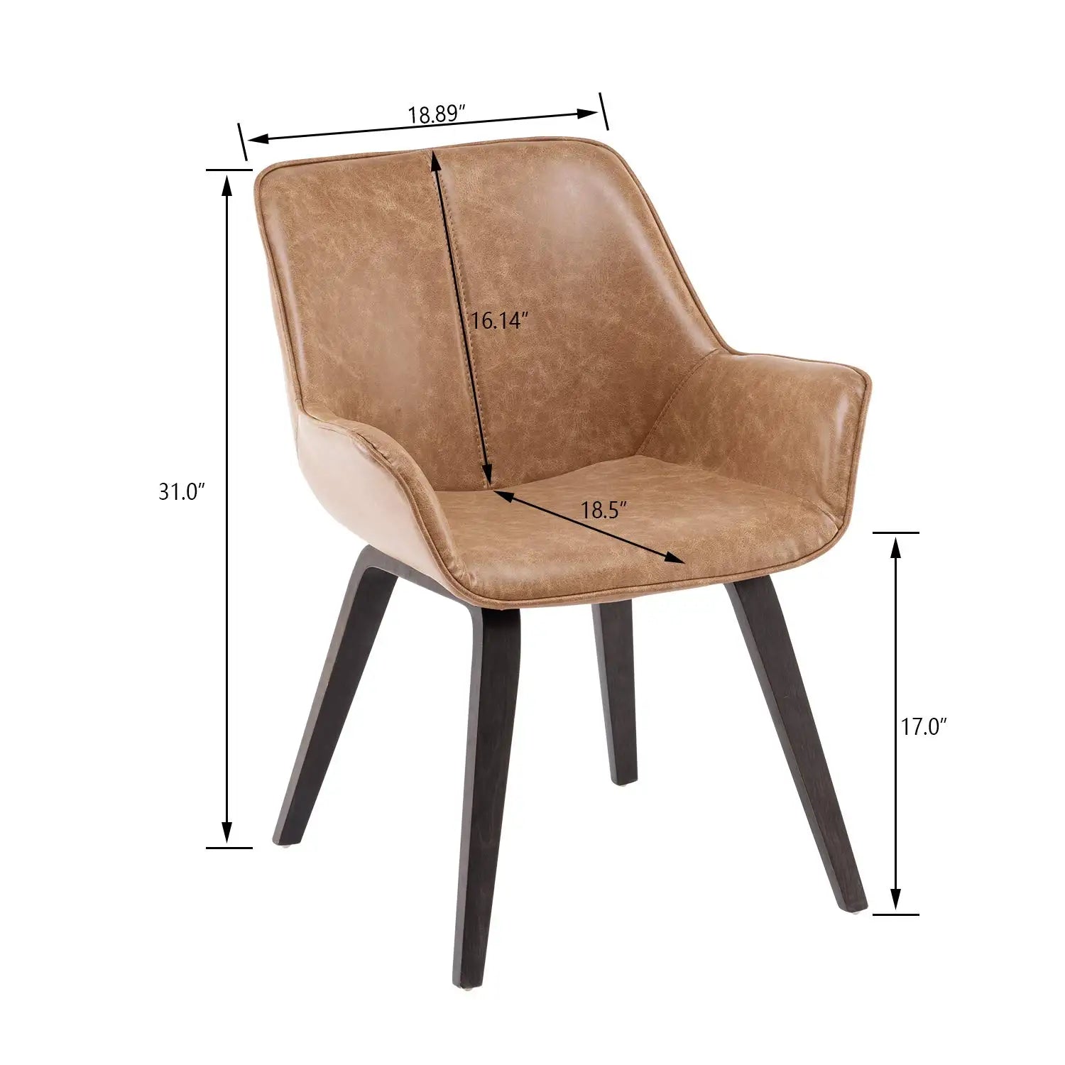 4 PU Leather Chairs Modern