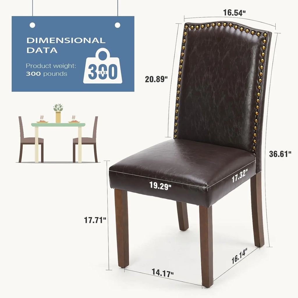 2 Modern PU Leather w/Nailhead Trim