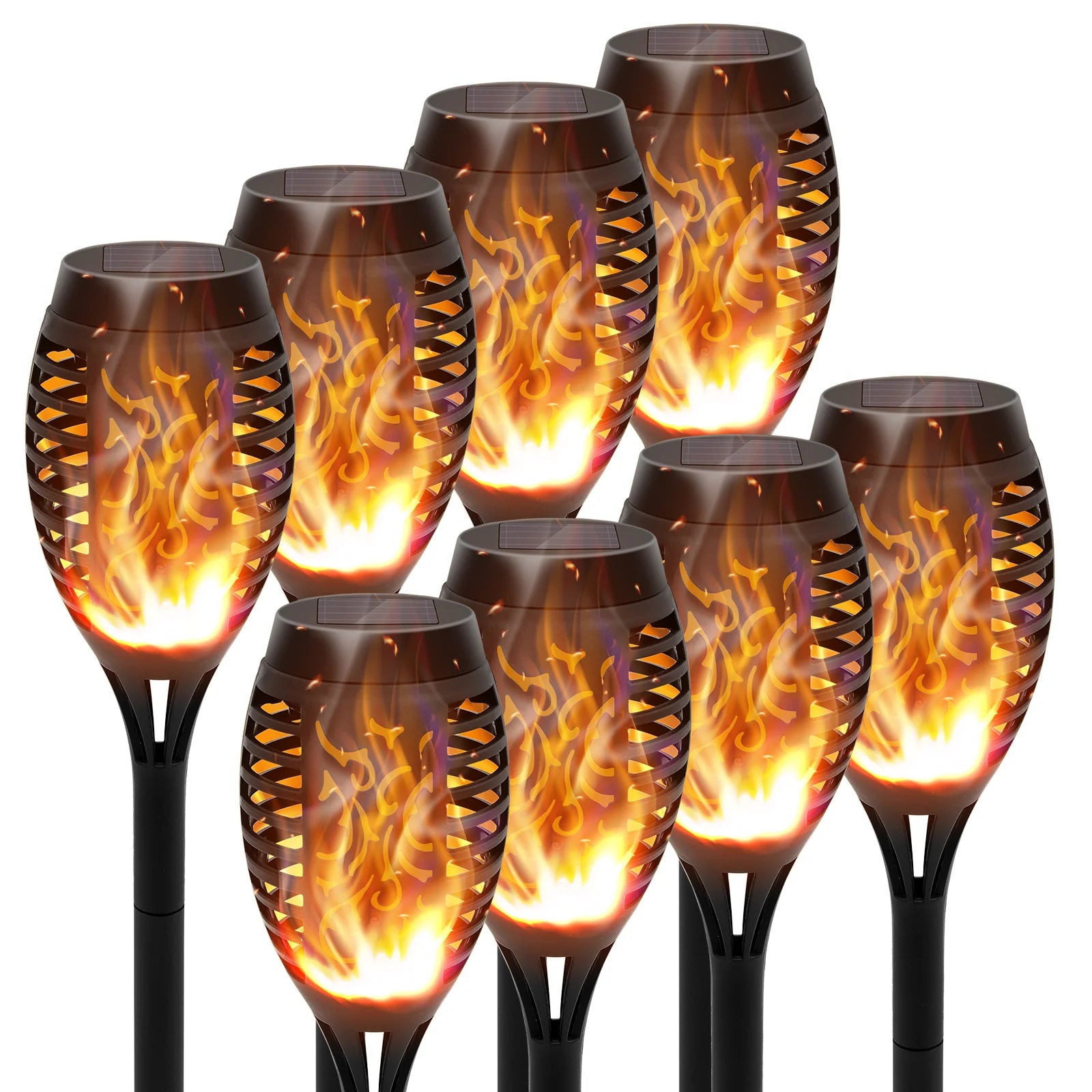 4/6/8/12 Solar Flame LED Torch Light