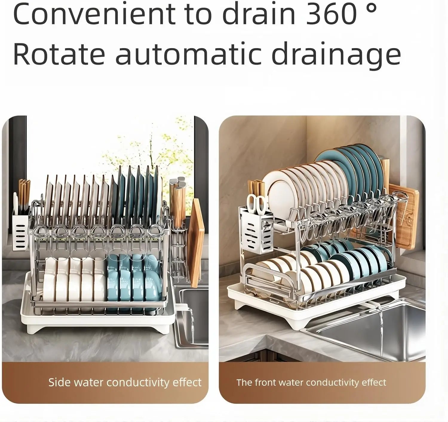 Double Layer Dish Rack, Super Large Stainless