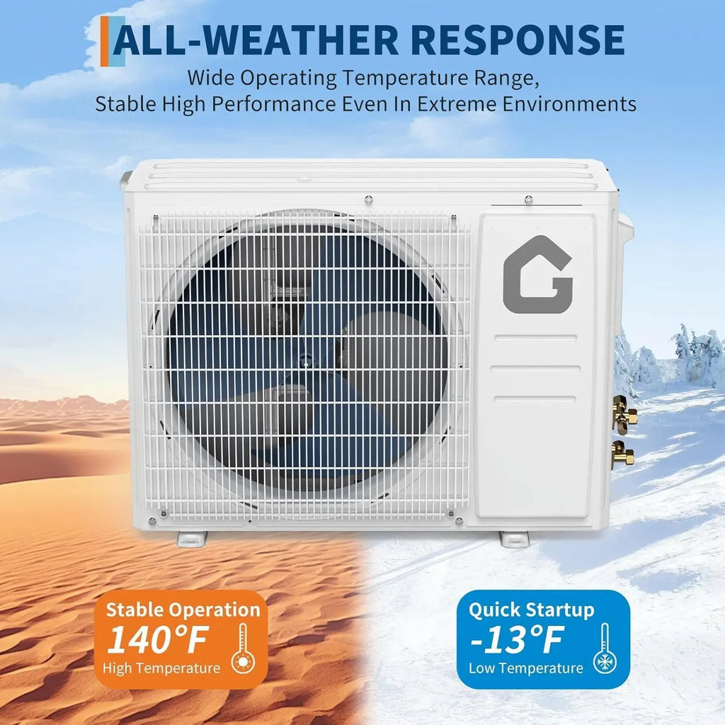 24000 BTU 19 SEER2, 230V Energy AC Unit with Remote Cools Rooms