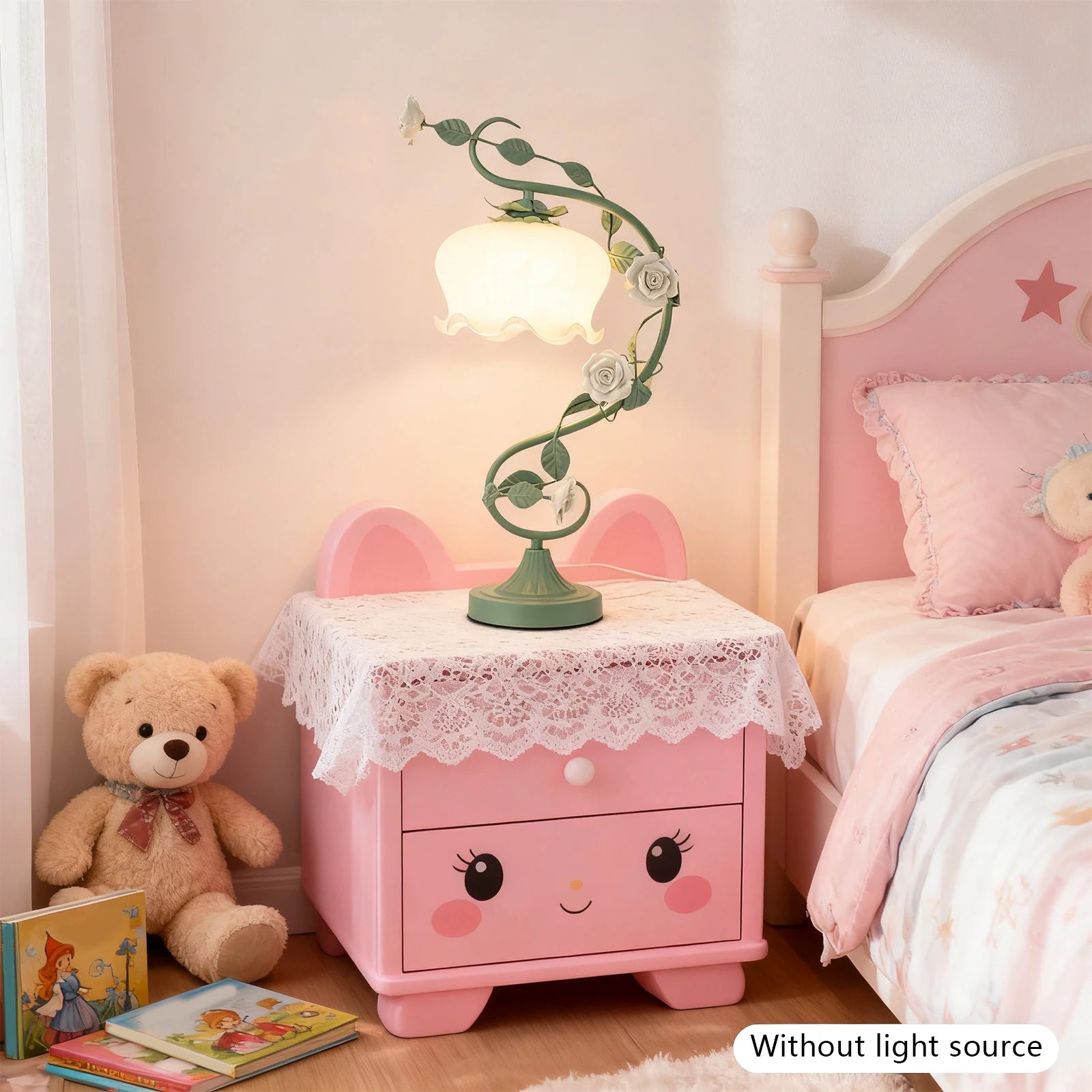 Rural style rose glass Lamp