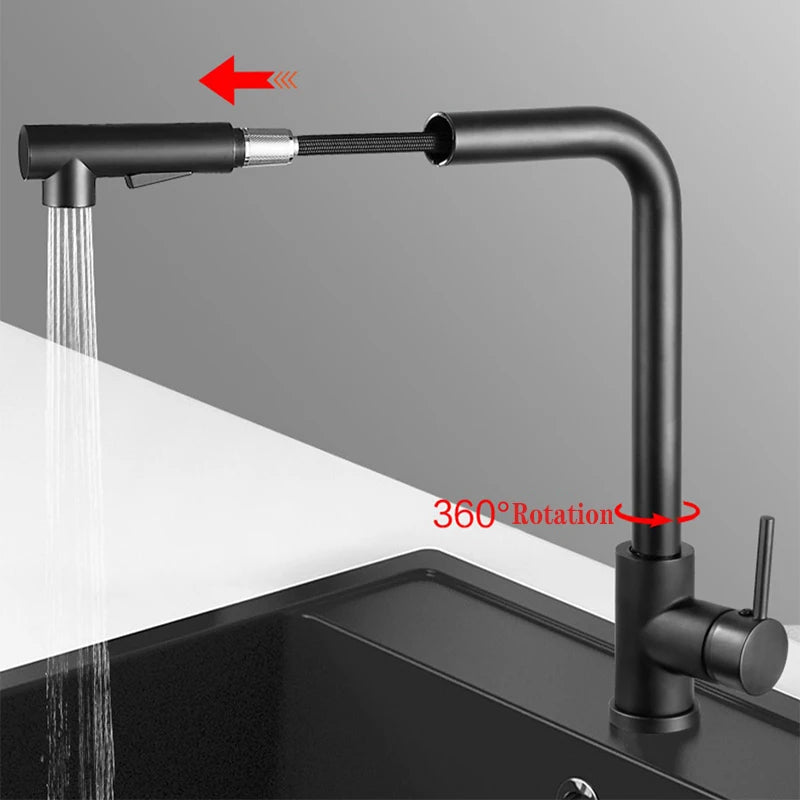 Black 360° Rotation Stream Sprayer