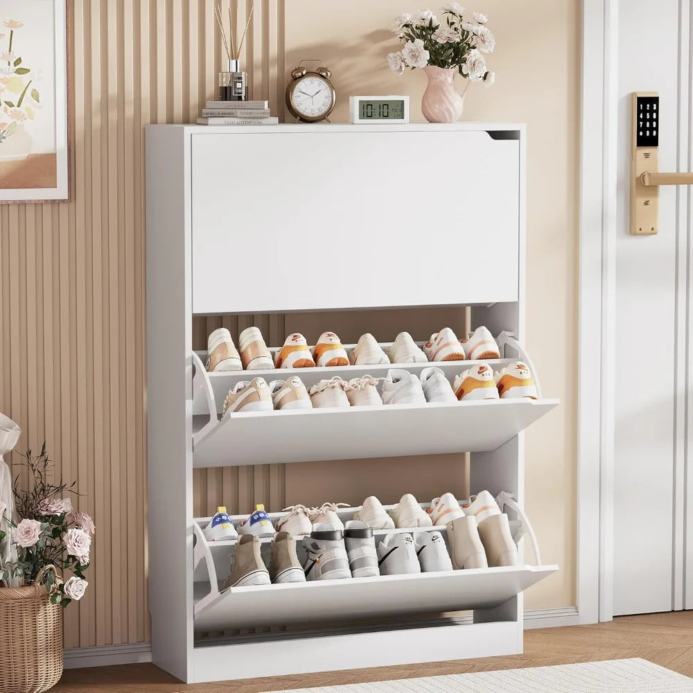 Wood Shoe Storage Cabinet