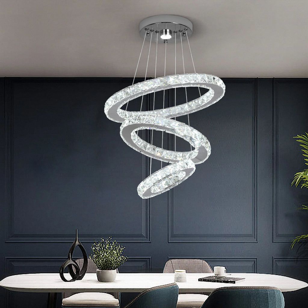 Modern Gold & Crystal Chandelier
