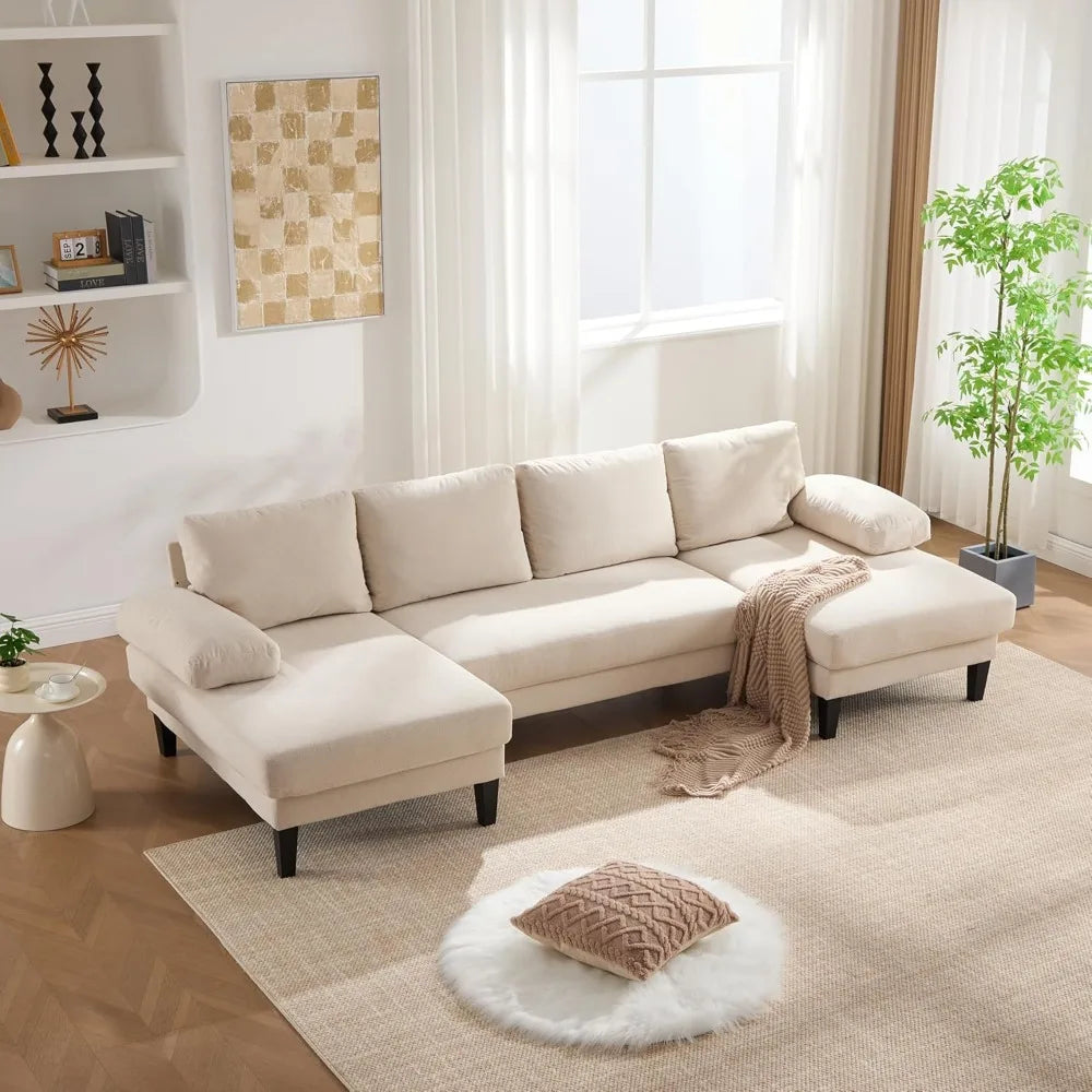 112" U-Shaped Sectional W/Double Chaise