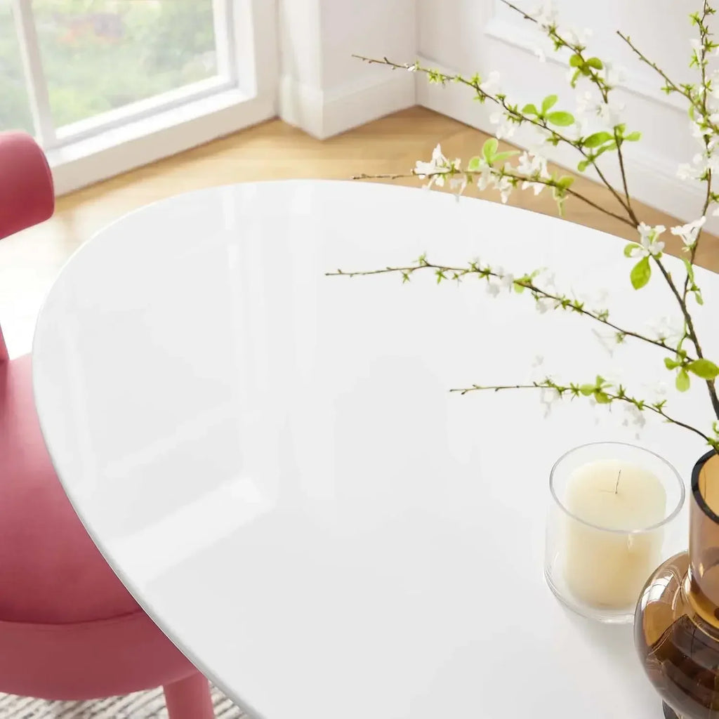 48" Mid-Century Modern Oval Top Pedestal