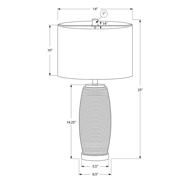 Modern 25" Lamp Grey Ceramic