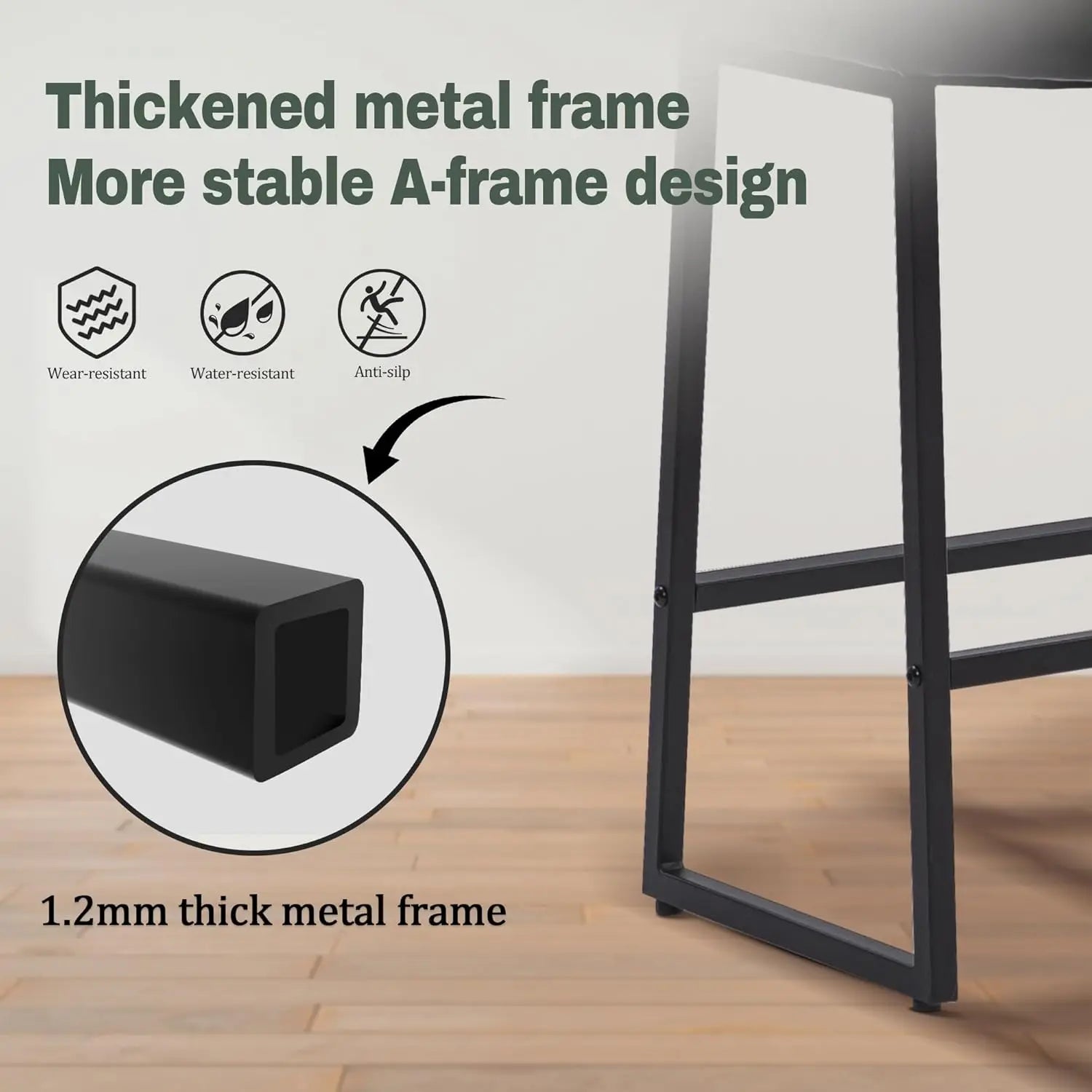3 Black Bar Counter Height Stools