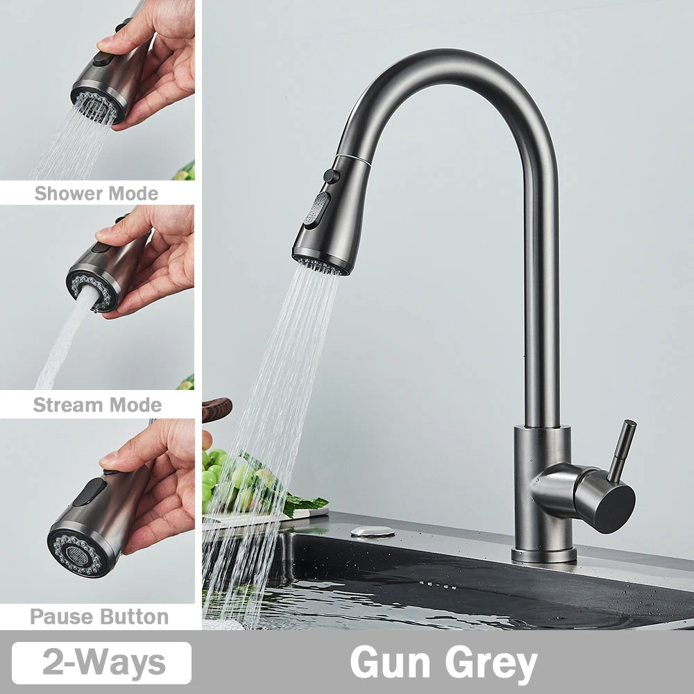 Brushed Nickel Flexible Pull Out Nozzle