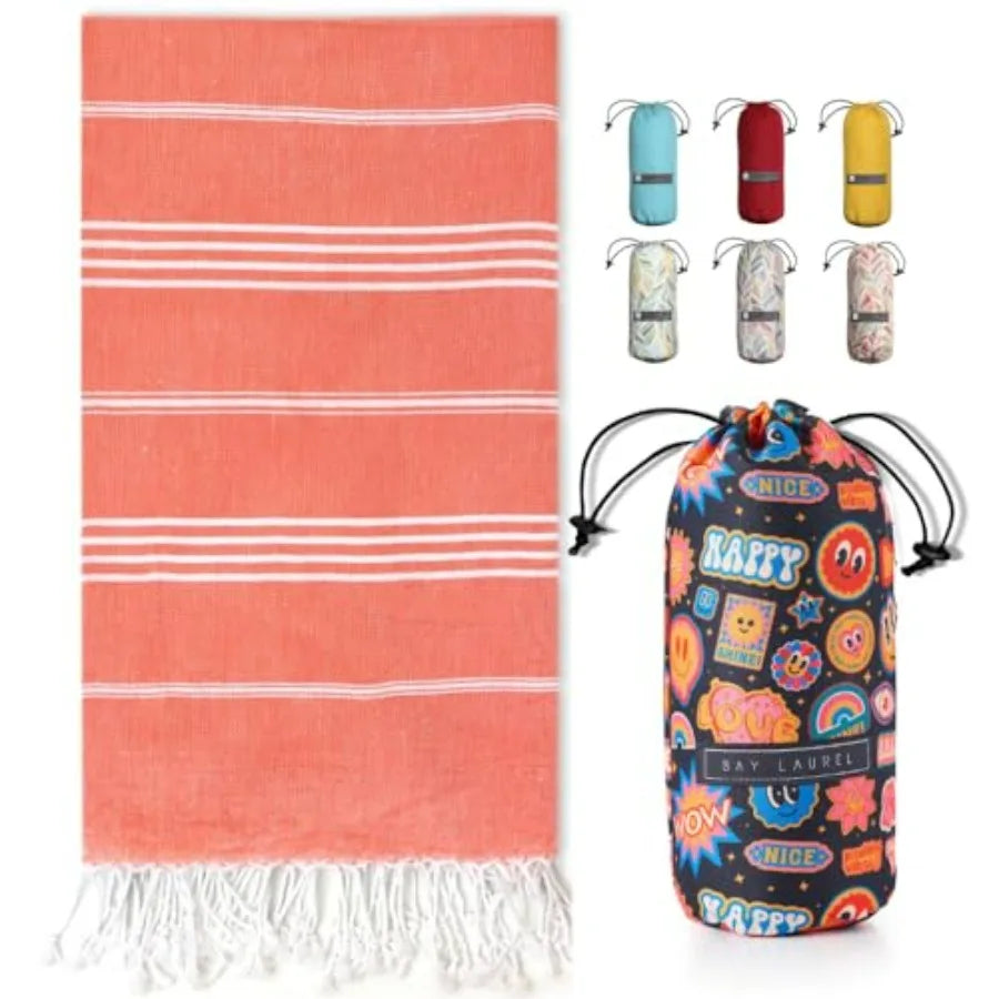 Turkish Beach Towel with Travel Bag 39 x 71