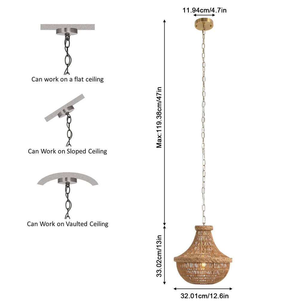 60W Chain Woven Country Chandelier