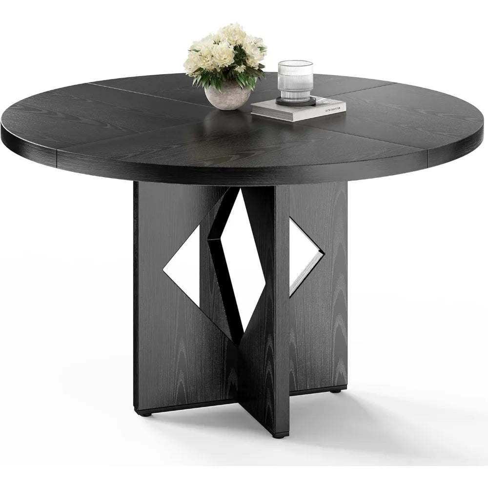 47" Round for 4 Farmhouse Wooden Pedestal
