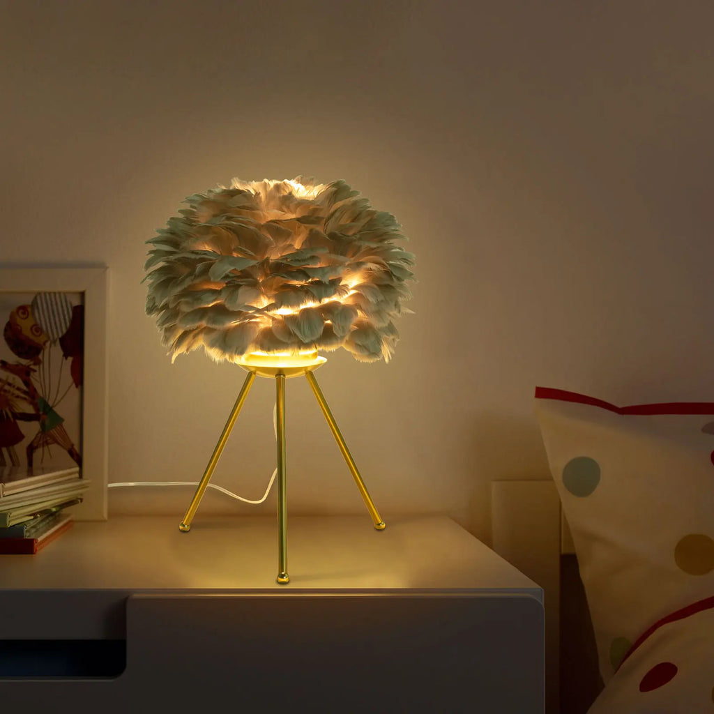 Grey Feather Desk Lamp
