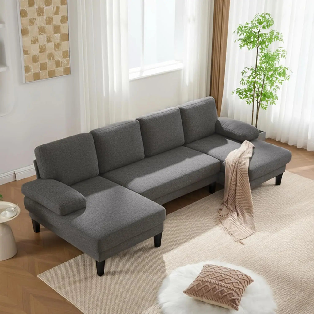 112" U-Shaped Sectional W/Double Chaise