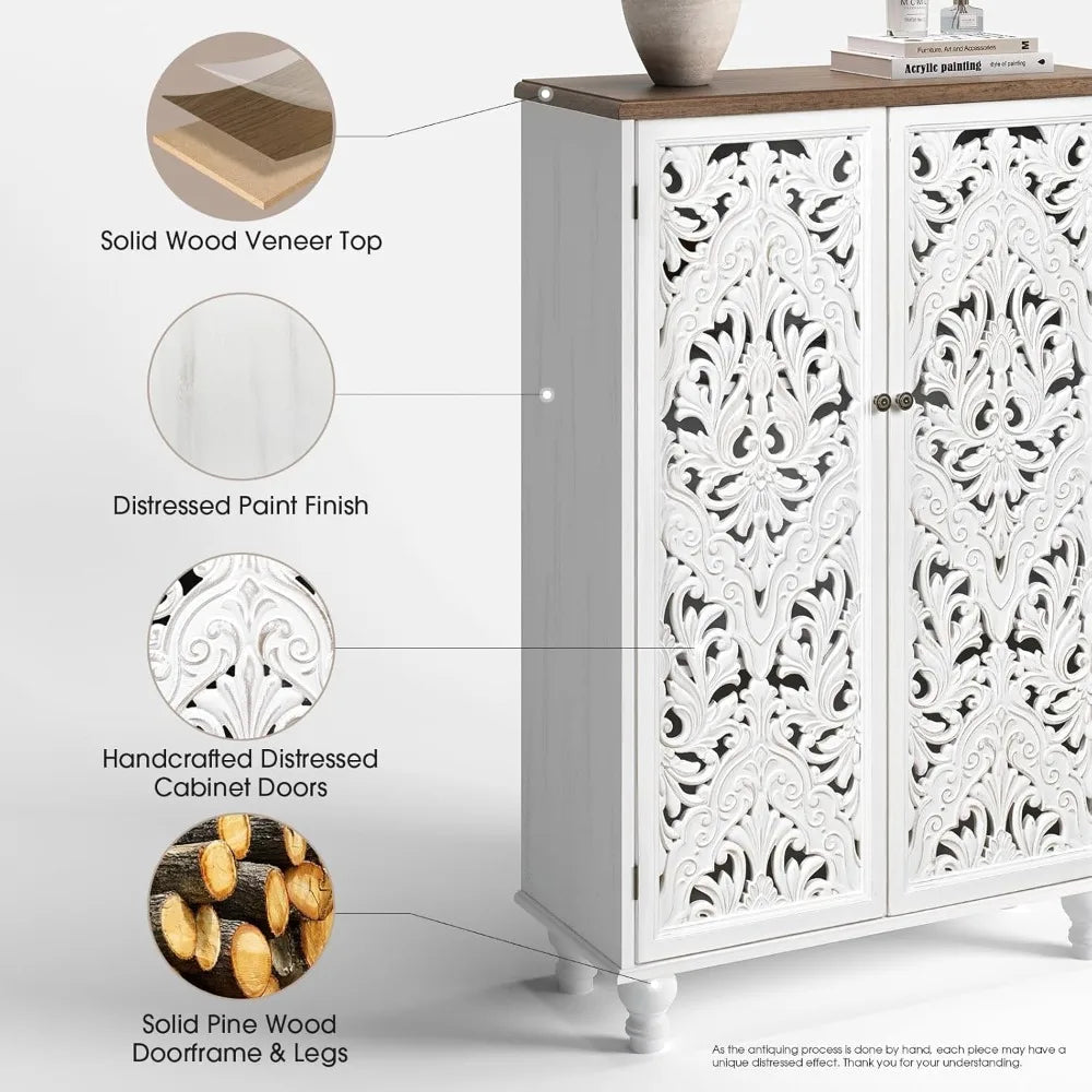 Tall Storage Cabinet with Doors and Shelves