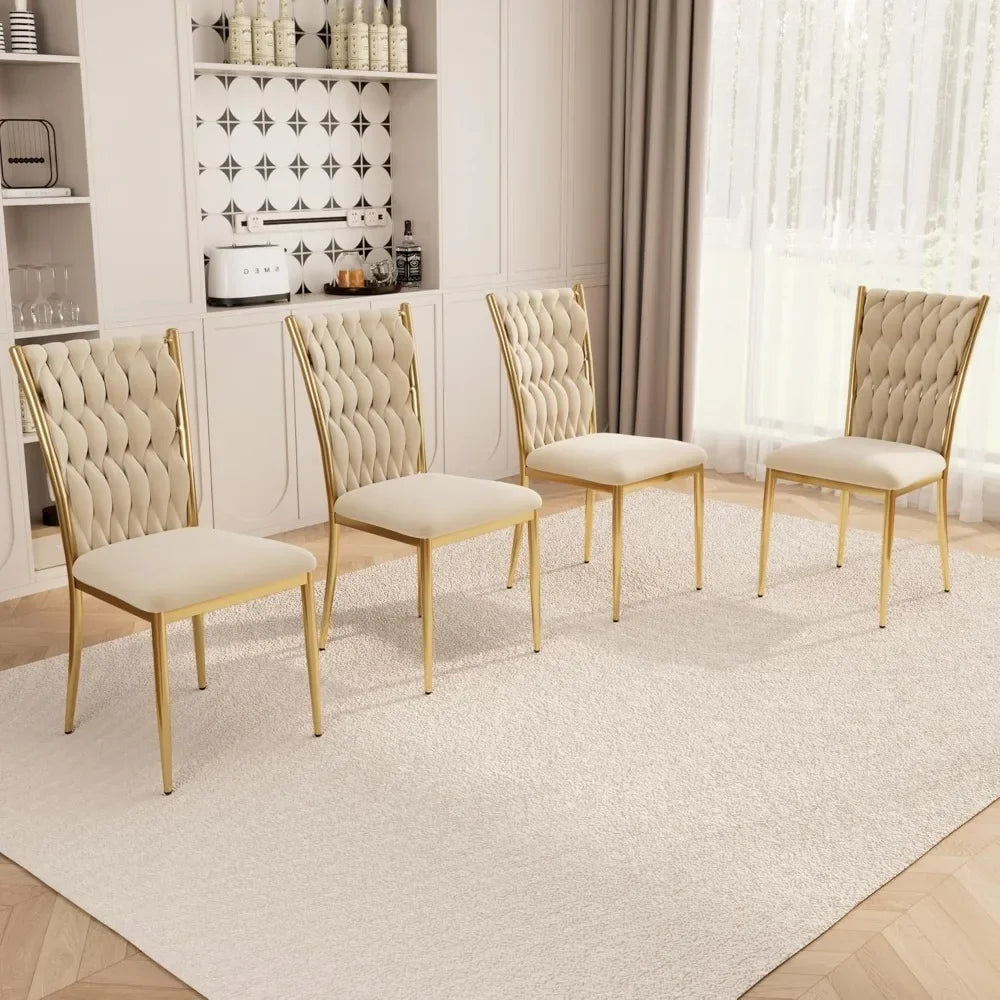 4 Velvet Modern w/Gold Metal Legs