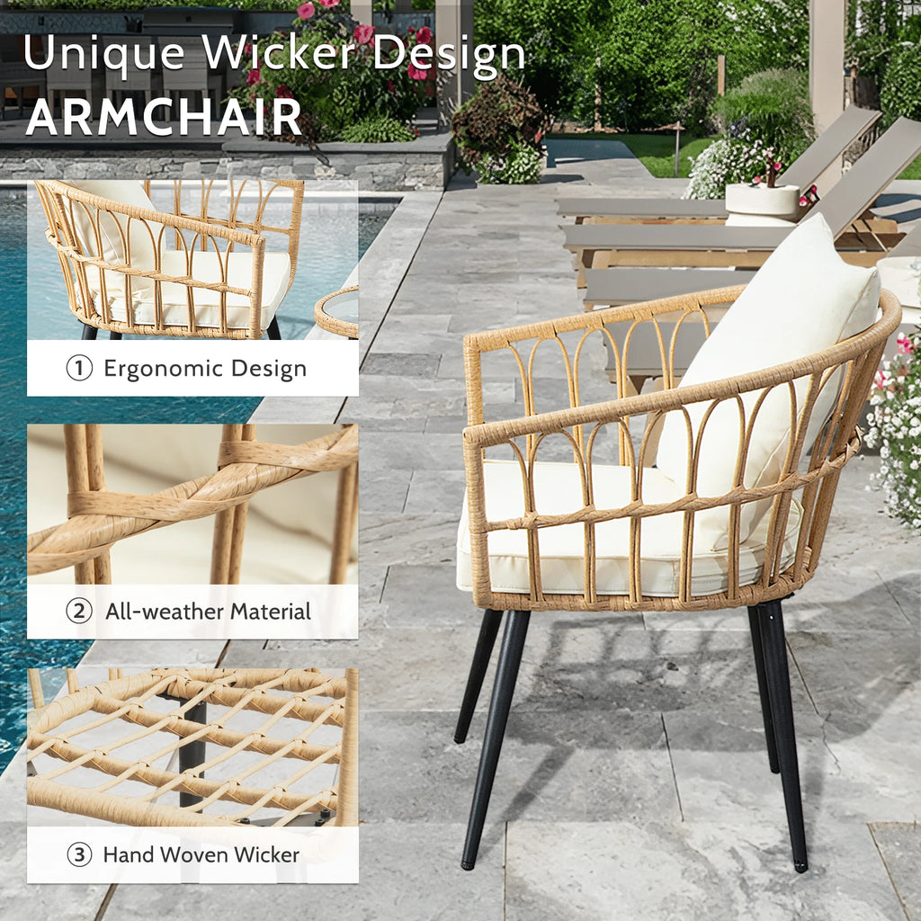 3-Piece Bistro Whicker Patio Set