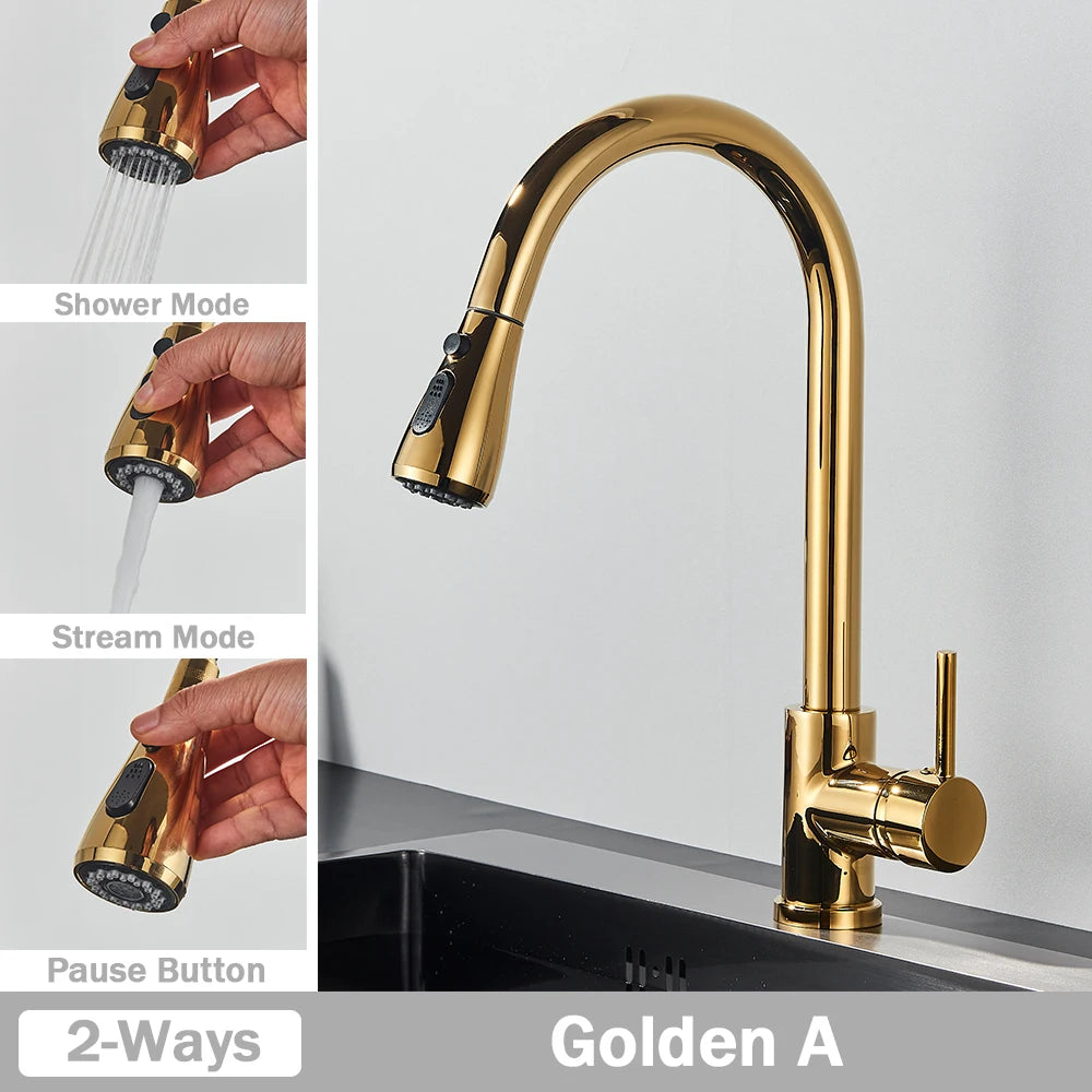 Brushed Nickel Flexible Pull Out Nozzle
