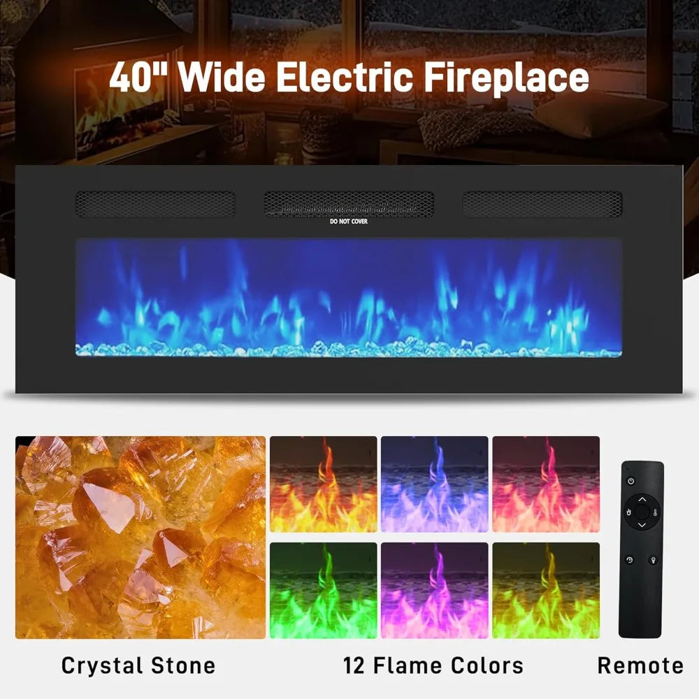 LED 40" Fireplace w/up-to 80" TV stand