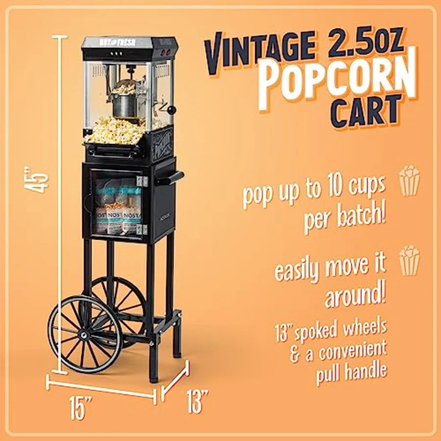 Popcorn Maker Machine Professional Cart 2.5 Oz Kettle