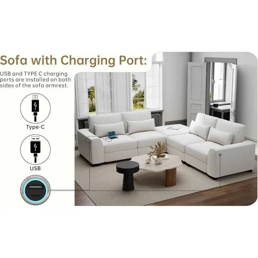 Modular Sectional Convertible L Shaped