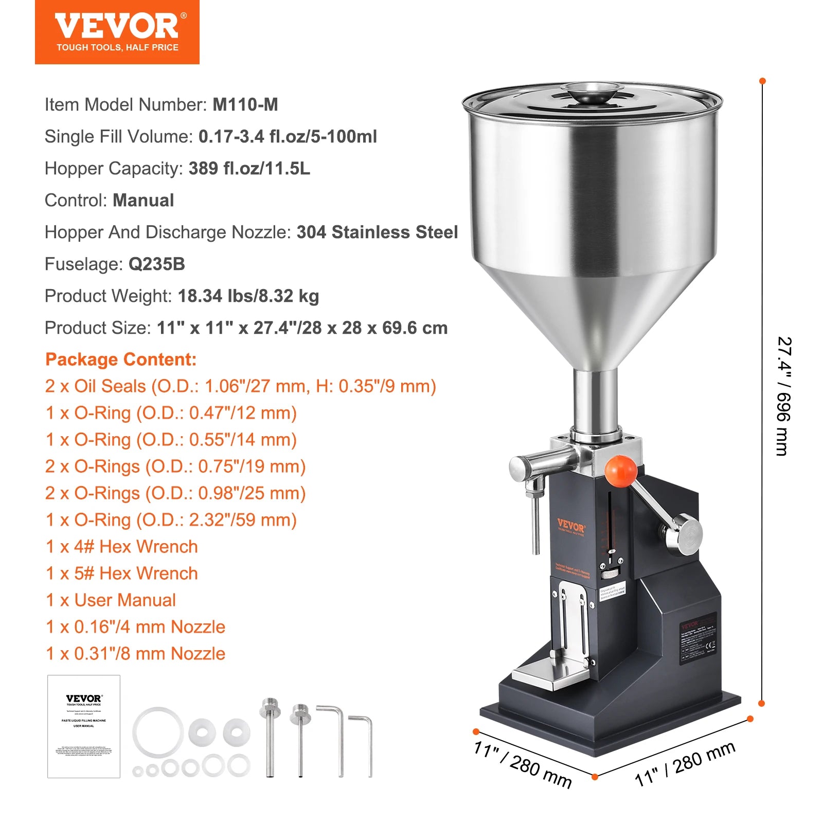 A03 5-50ml/5-100ml Manual Liquid Filling Machine