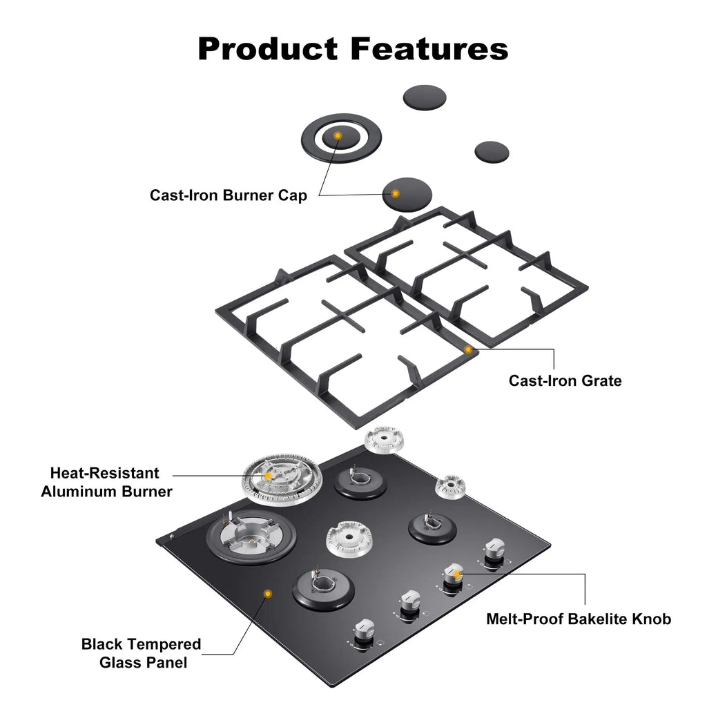 24" Convertible Gas Built-in |4 Burner NG/LPG