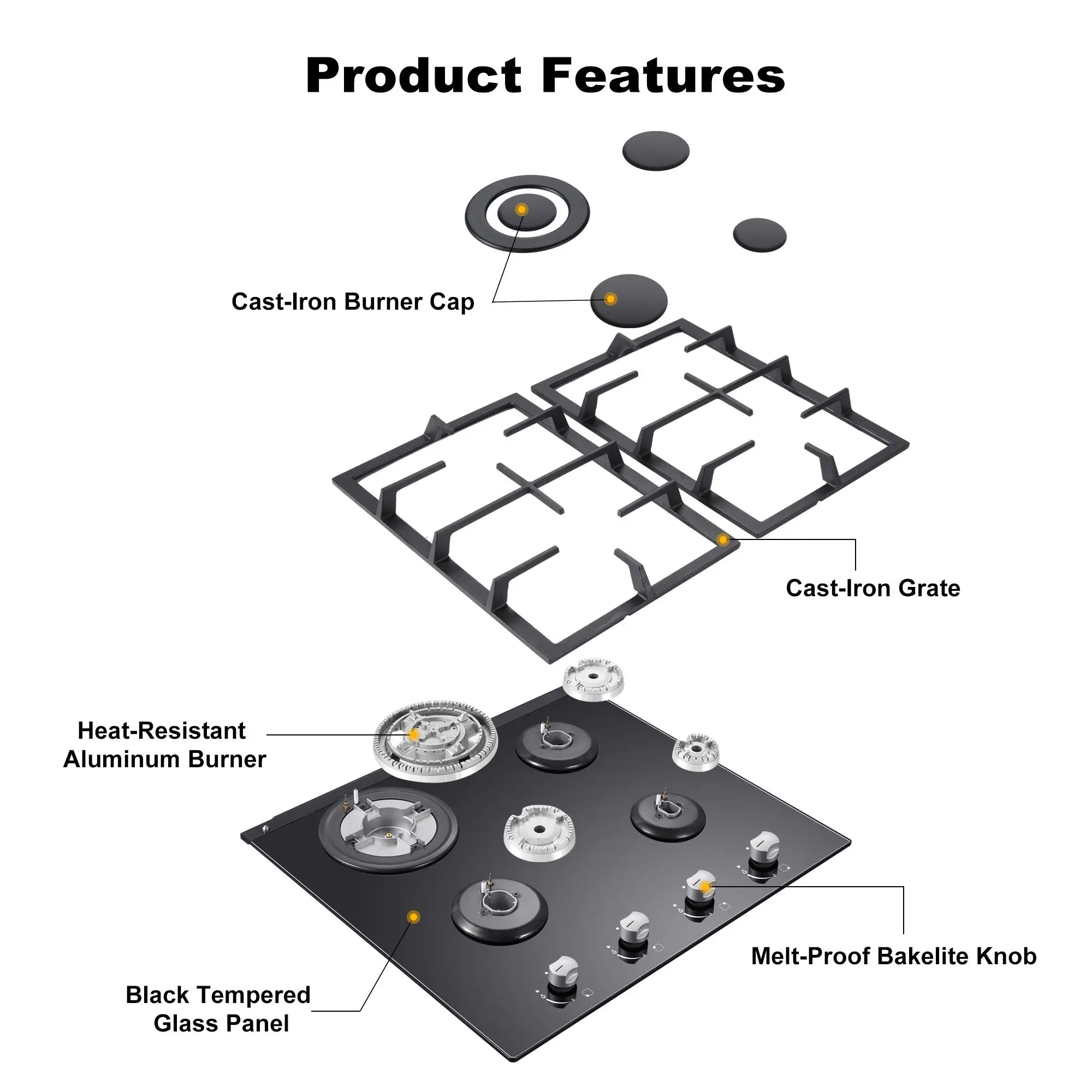 24" Convertible Gas Built-in |4 Burner NG/LPG