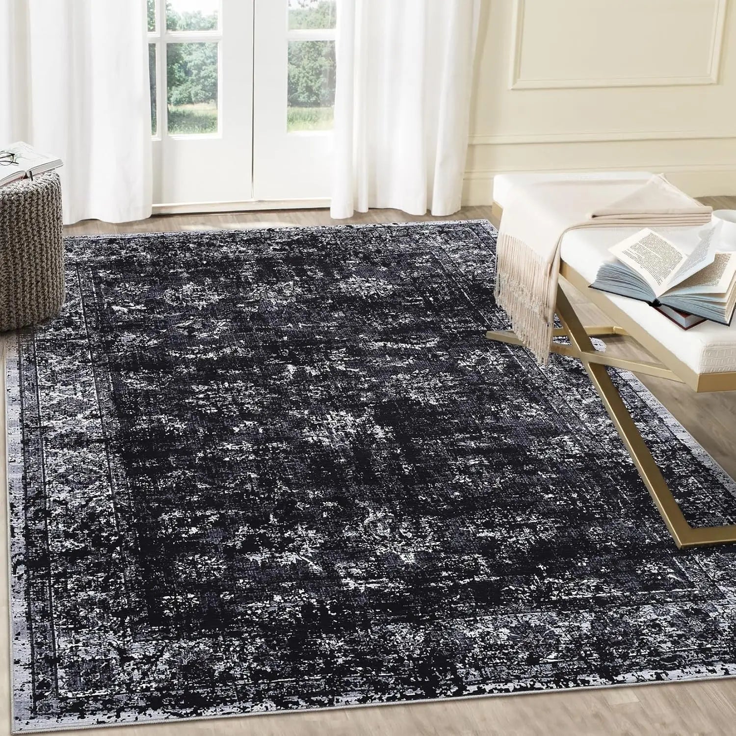 9 x 12 Washable Modern Soft Neutral