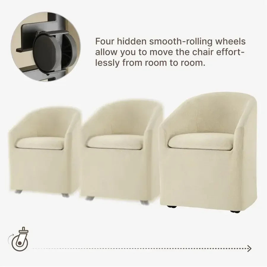 4 Modern Barrel chairs w/casters