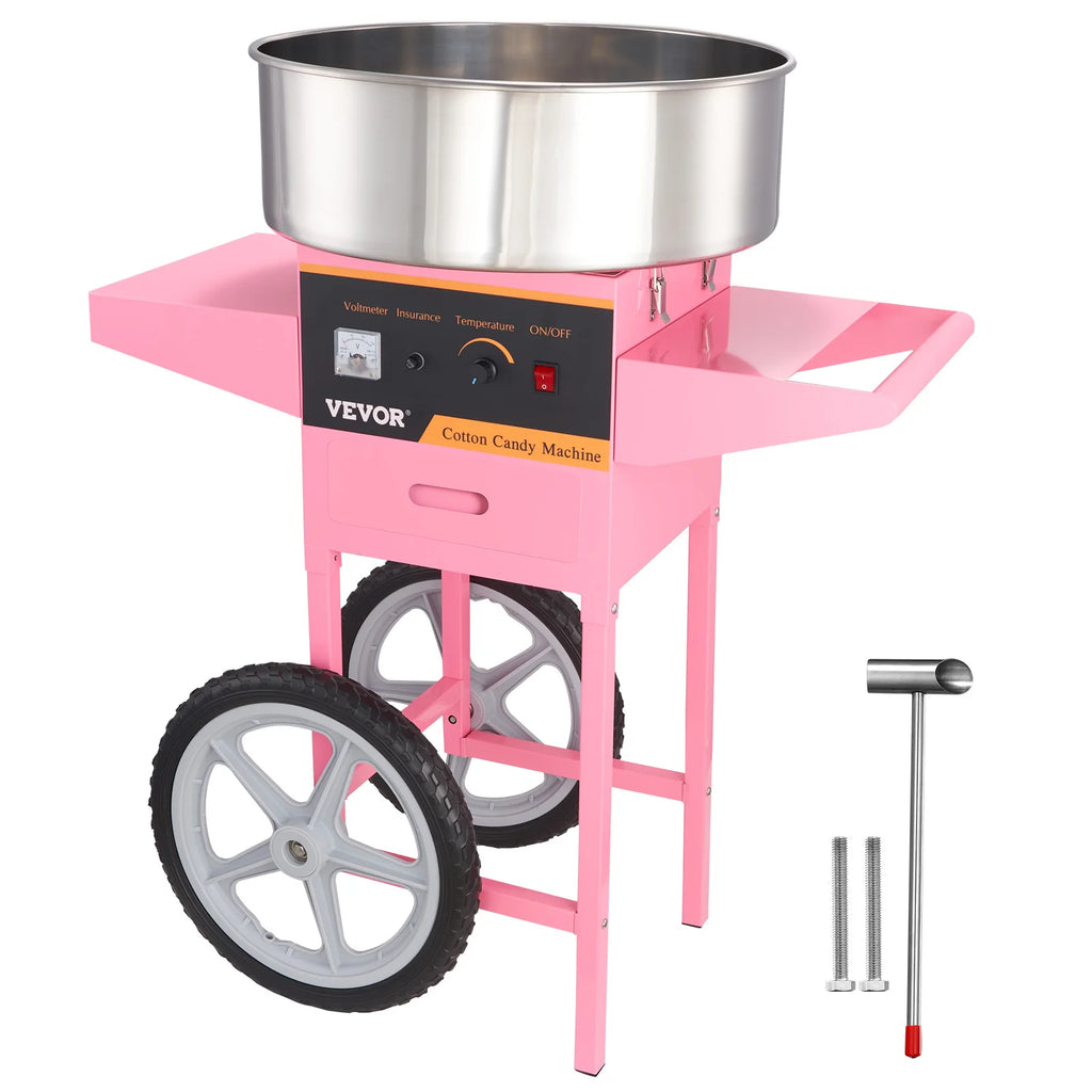 Commercial Electric Cotton Candy Machine W/Cart 1000W