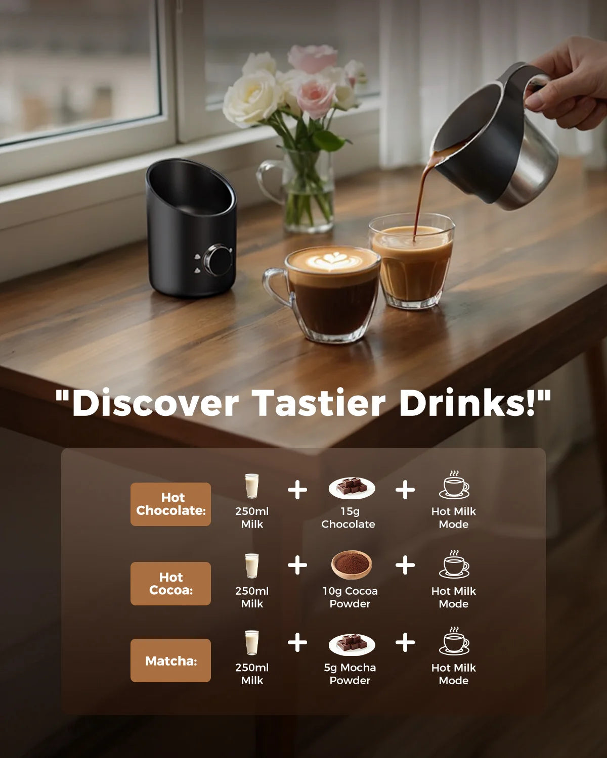Milk Frother and Steamer 8-in-1 Electric