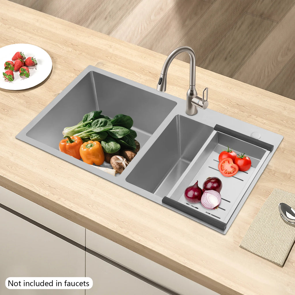 Sturdy Stainless Large Capacity Double Bowl