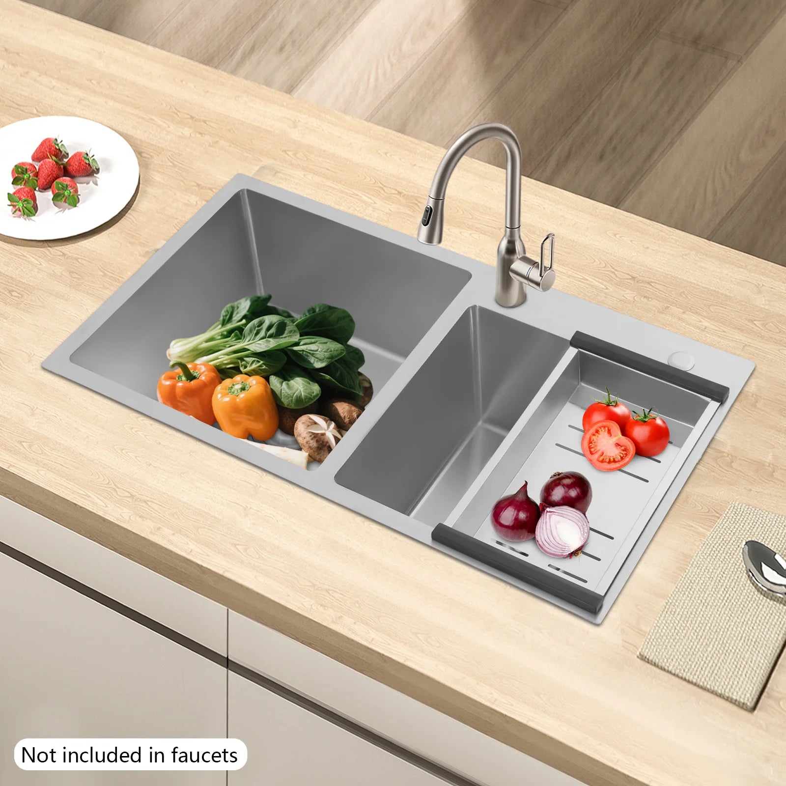 Sturdy Stainless Large Capacity Double Bowl